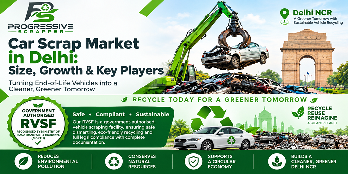 Car scrap market in Delhi vehicle dismantling and recycling facility