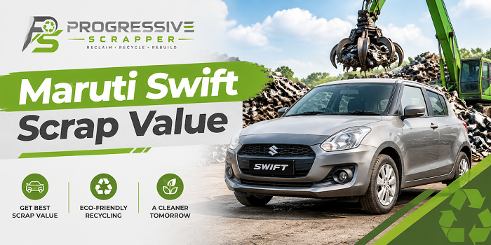 Maruti Swift being weighed at Progressive Scrapper facility in Delhi to calculate its scrap value